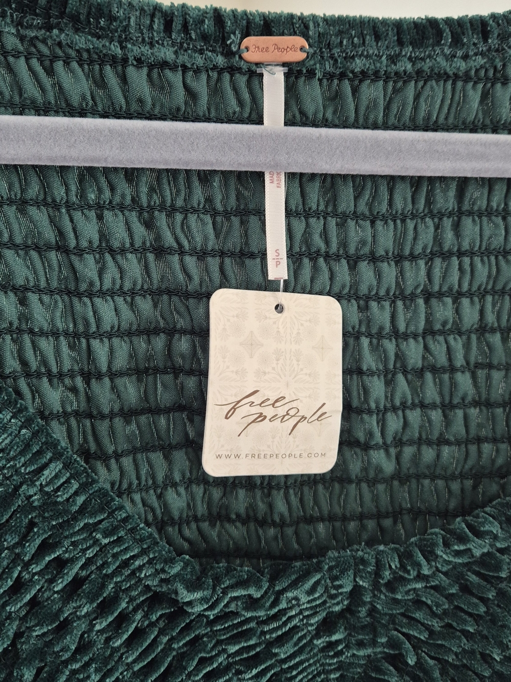 Free People Green Farrier Mini Dress M New With Tags - Picture 4 of 5